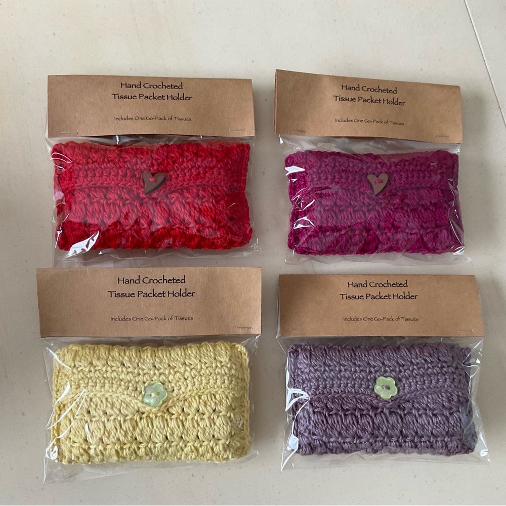 Hand Crocheted Tissue Packet Holder 🤧